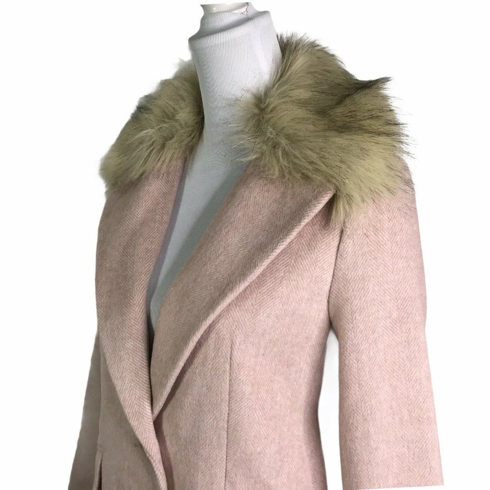 Topshop Monica-Faux Fur Detachable Collar Jacket - Picture 8 of 12